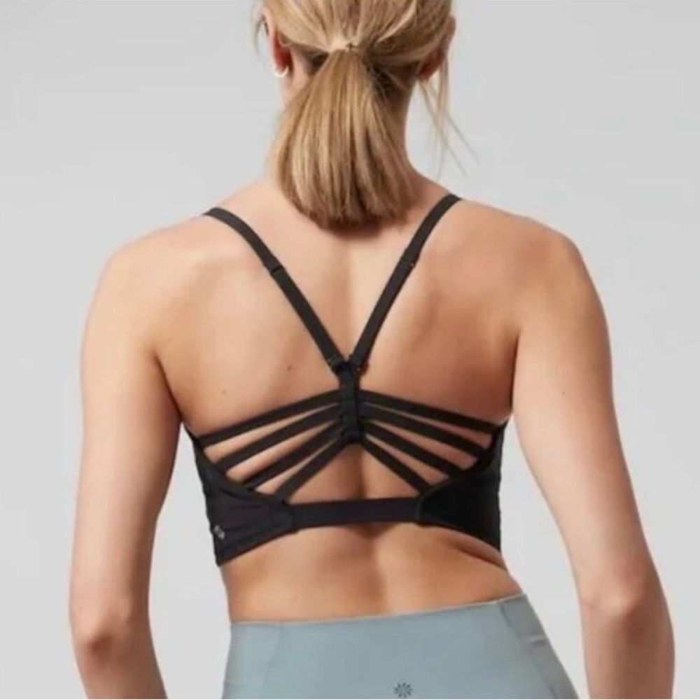 Athleta Black Strappy Long Line Crop - Small